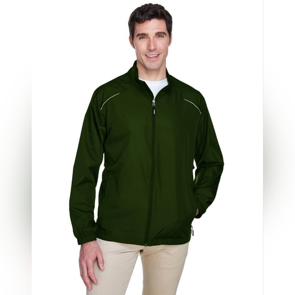 Core 365 Men's Ash City Forest Green Unlined Lightweight Windbreaker Jacket - Picture 2 of 13